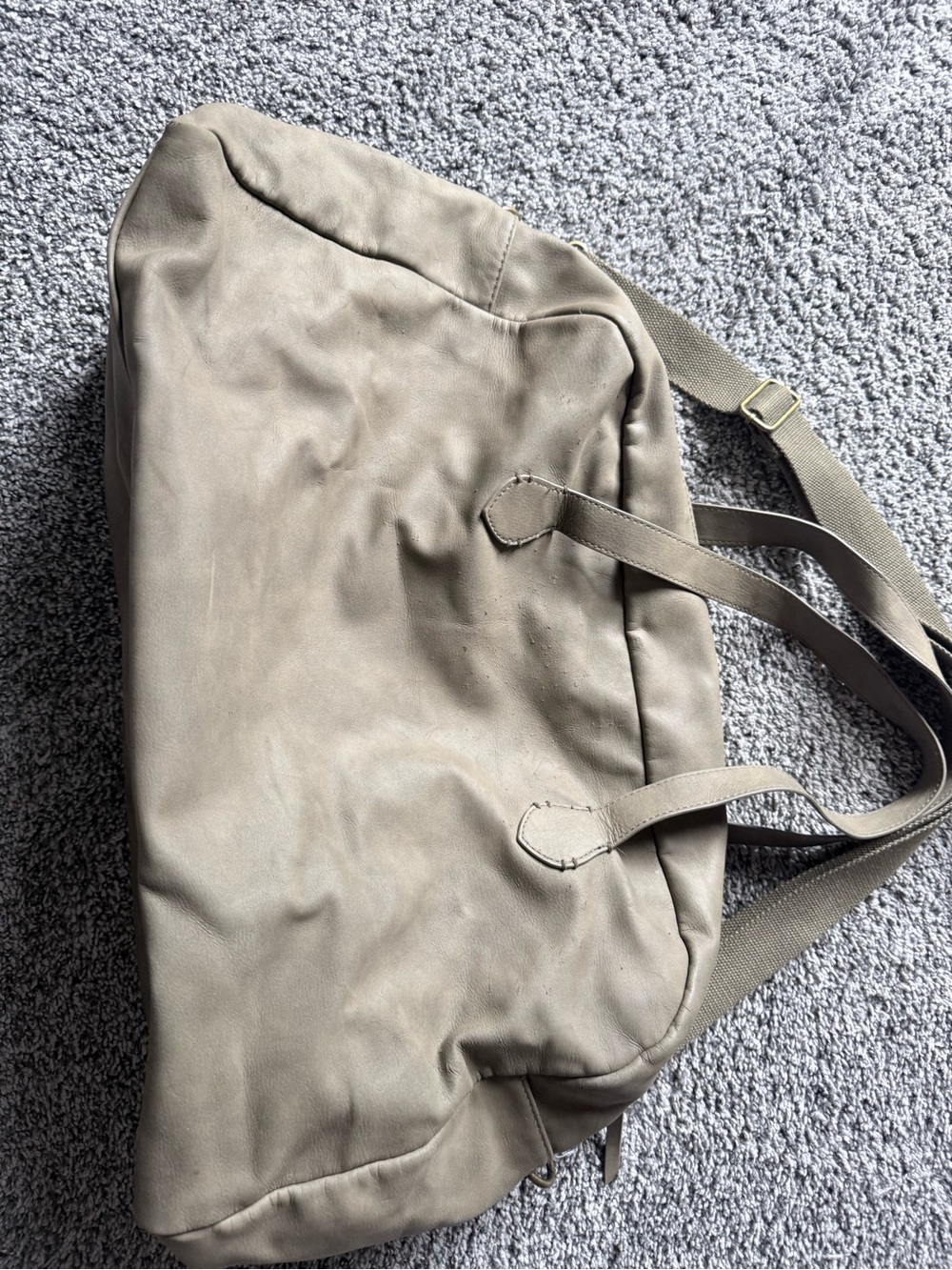 Neutral Taupe Leather Tote Bag - Stylish Everyday Carry
